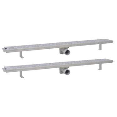 Lineare Duschrinnen 2 Stk. Wellen 1030 x 140 mm Edelstahl